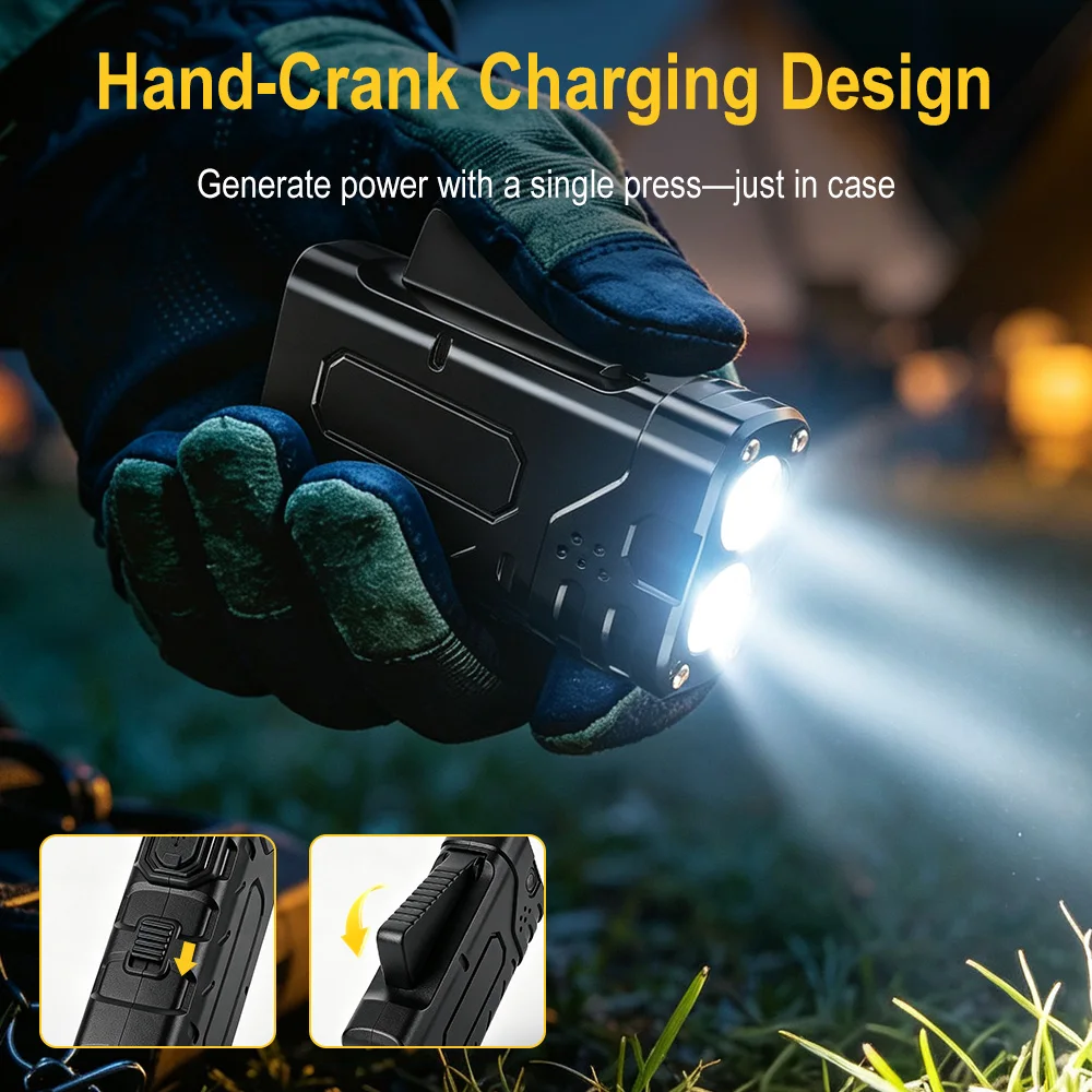 BORUIiT Hand Crank EDC LED Fla - Outdoor Sport Lights review and price