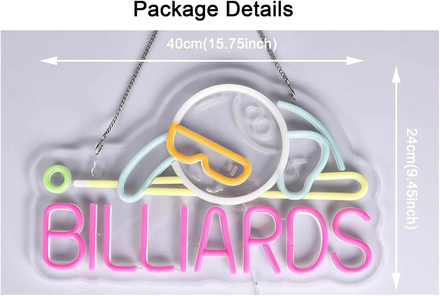 Billiards 8 Ball LED Neon Sign - Outdoor Sports Hall review and price