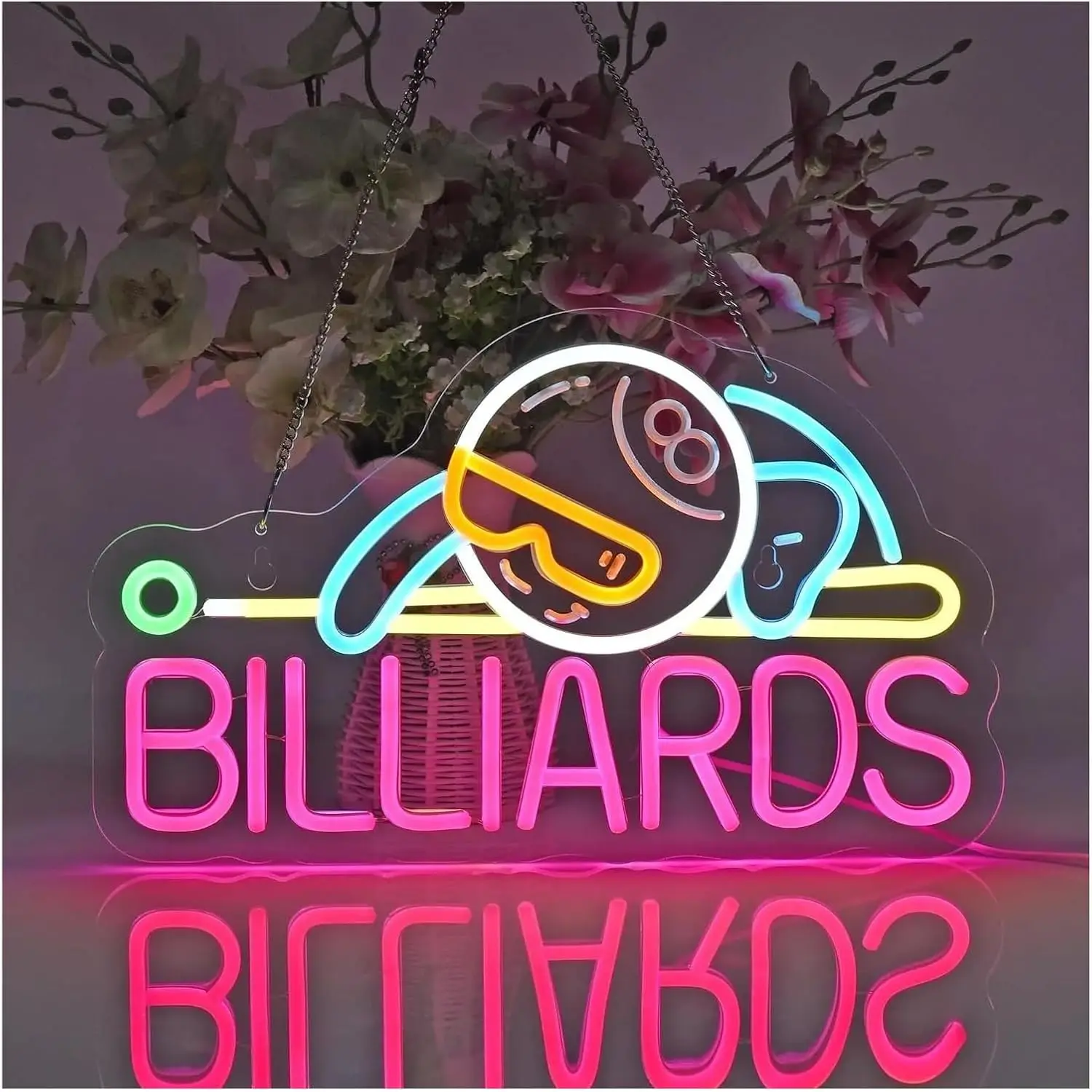 Billiards 8 Ball LED Neon Sign - Outdoor Sports Hall review and price