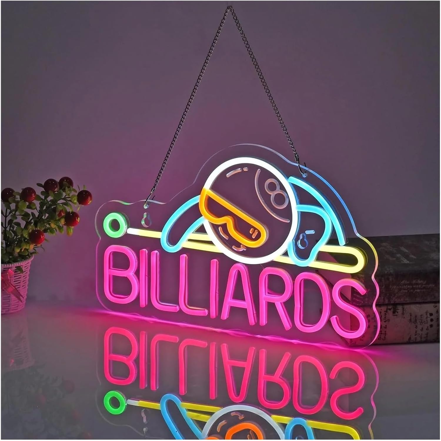 Billiards 8 Ball LED Neon Sign - Outdoor Sports Hall review and price